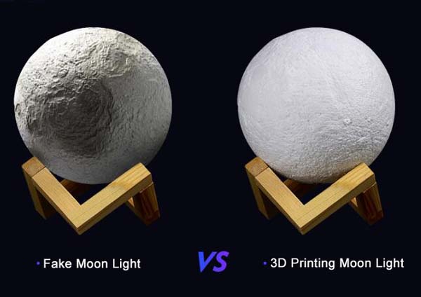 USB Rechargeable Touch Sensor 3D Printing LED Moon Night With Brightness Adjustment