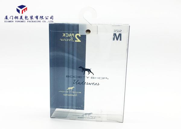 Hang Hook On Box Top Men Underwear Hard Plastic Box Packaging PET Plastic Box