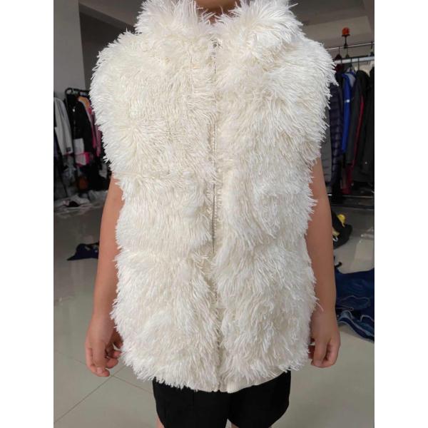 100% Polyester Children'S Winter Clothes Girl's White Plush Vest
