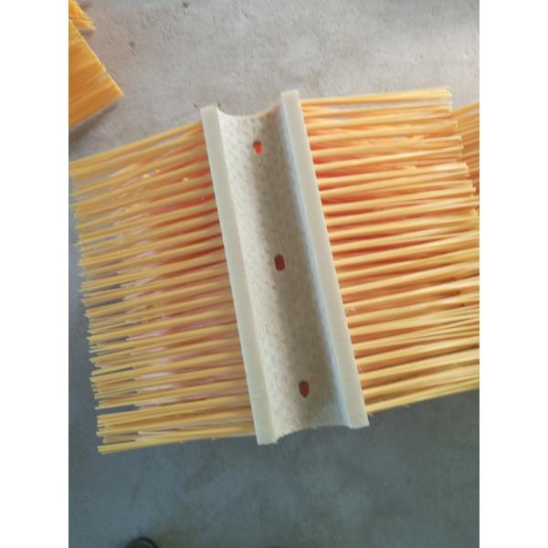 Rodillo de nylon amarillo del cepillo de la combinación del semicírculo de 500*900m m para el cepillo de acero de limpieza del rodillo del cepillo de la máquina del chorreo con granalla