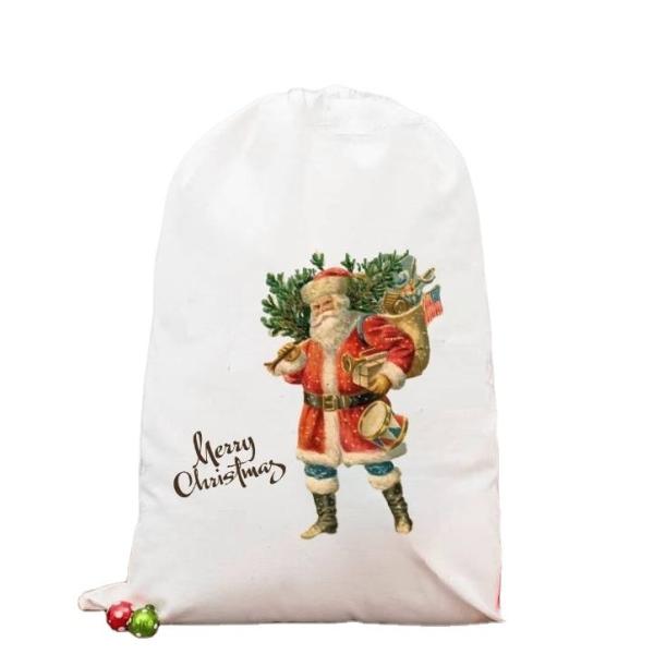 Customized Color Sublimation Christmas Drawstring Bag for Customized Gift Wrapping