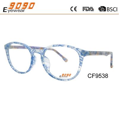 Oval  2018 CP injection optical spectacle frame,pattern on the temple and frame