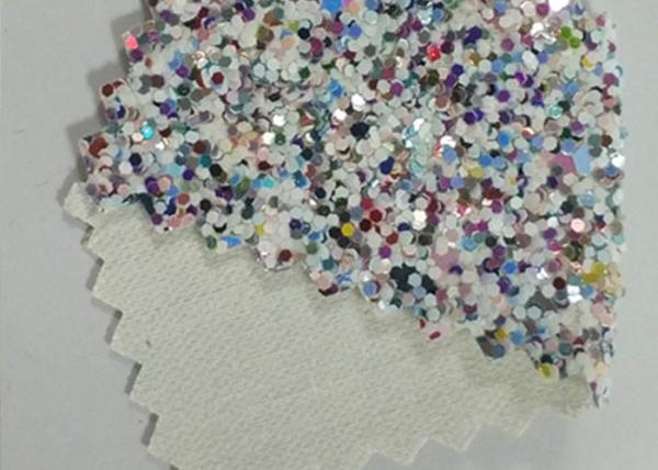 Mixed Color Glitter Cotton Fabric Pu Glitter Leather Fabric For Lady Shoes
