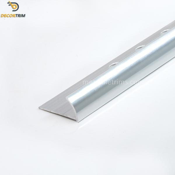 Bullnose Quad Aluminium Round Edge Tile Trim High Glossy Silver Color