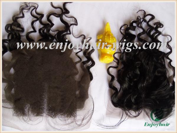 Lace top closure 4''x4'' ,malaysian virgin hair natural color deep wave 10''-24''length