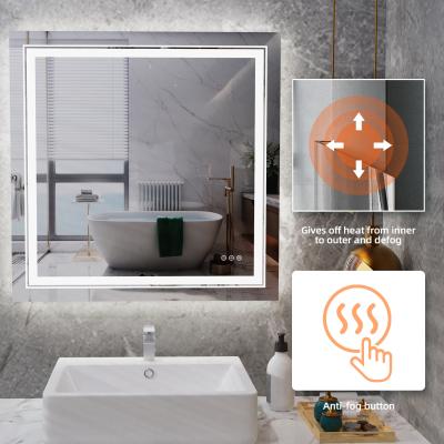 36 Inch LED Square Mirror IP44 Bathroom Mirrors With Lights