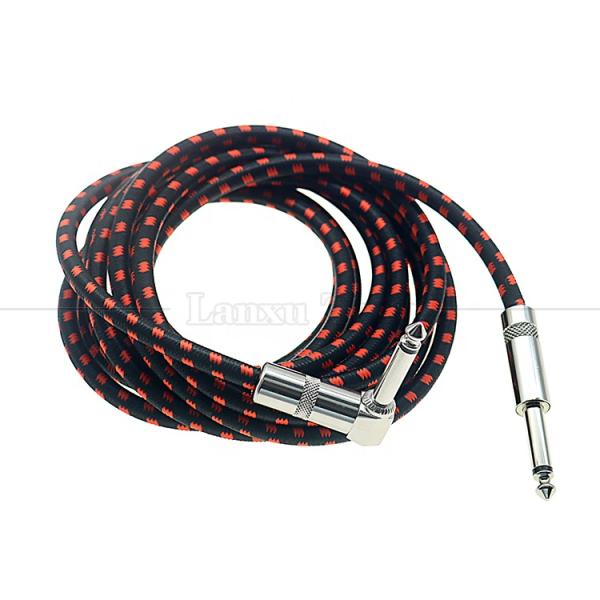 1m 3m 5m 1/4 6.35mm Mono TS Jack Lead Braided Electric Guitar Accessory Patch Amp Effect Amplifier Instrument Cable