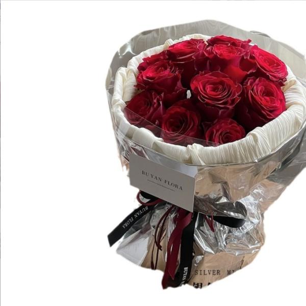 Papel de envoltura de flores de espejo de plata, papel de luz de plata reflectante, película de estaño de PVC, embalaje de arte floral creativo de ondas de agua