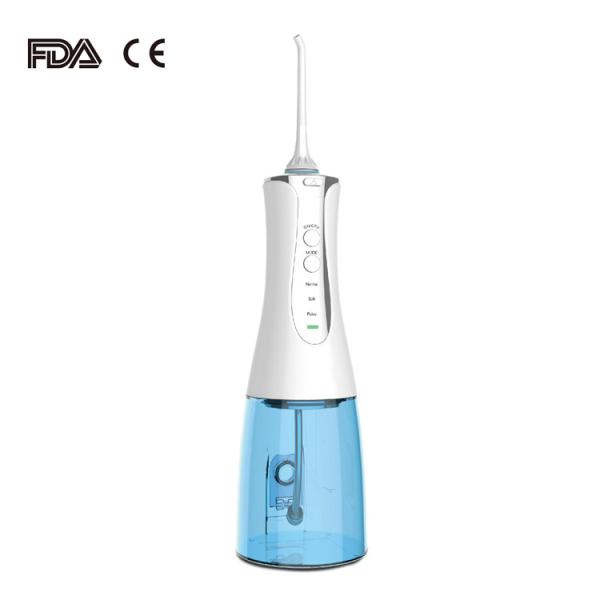 2 Jet Tips Cordless Dental Water Flosser 300ML Rechargeable Oral Irrigator With 3 Modes
