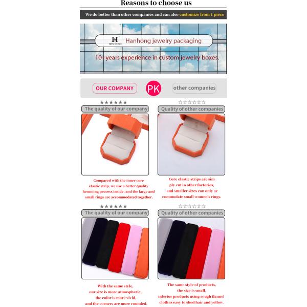 elegant handmade black Octagonal Velvet Jewelry Box for Necklace Earrings Bracelet Ring