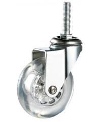 3 Inch Transparent Wheel Stem Mount Casters Pu Caster