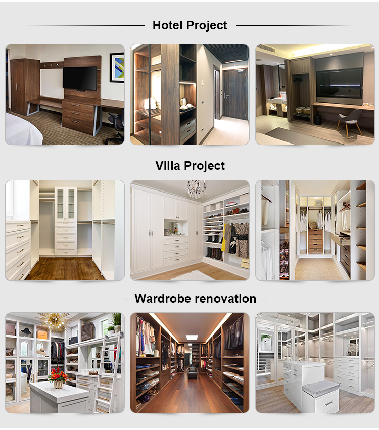 2024 Modern Furniture Bedroom Wardrobe Closets with Moisture Resistance in Wooden