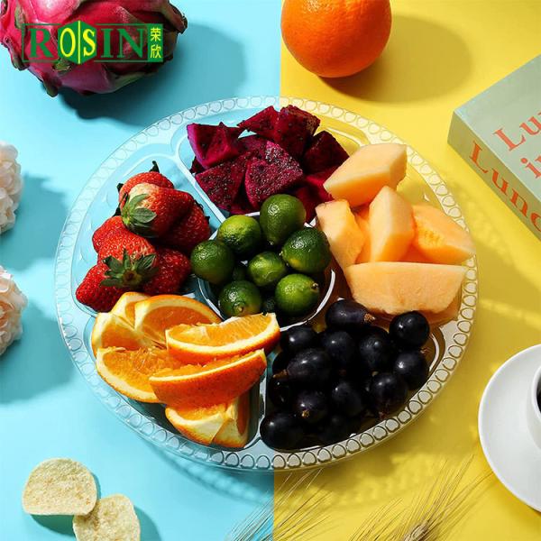 6 Cavity Disposable Plastic Fruit Containers With Anti Fog Transparent Cover