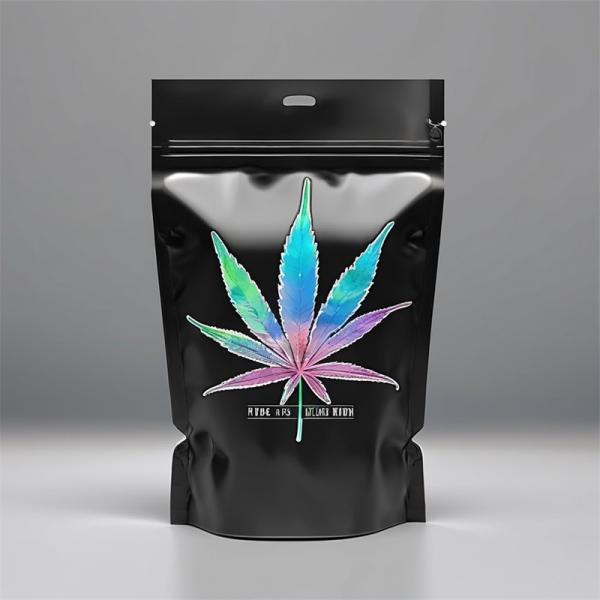 Customizable Black Weed Packaging Bags Plastic Ziplock Smell Proof Doypack 3.5g Aluminum Foil