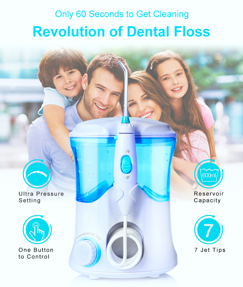 Вода Flosser заботы Irrigator Countertop семьи устная устная с соплами 7pcs