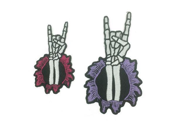 Heat Cut Border Sew On Embroidered Patches , Eco Friendly Embroidered Badge Patch