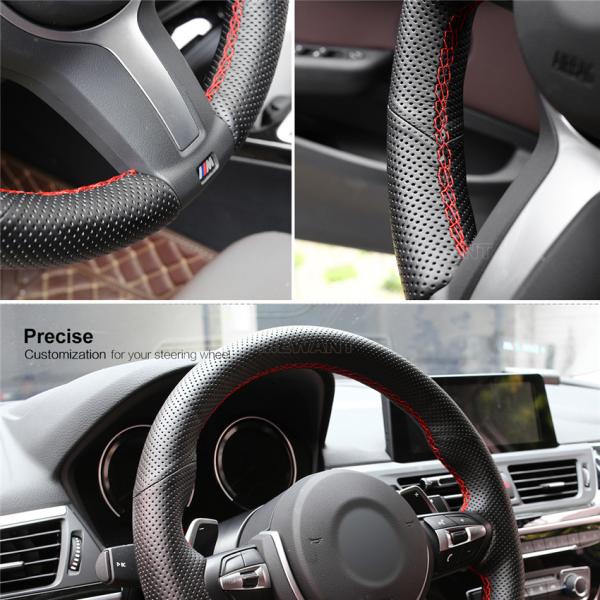 MEWANT For BMW X2 F39 Fan Club Design Style DIY Genuine Leather Steering Wheel Cover