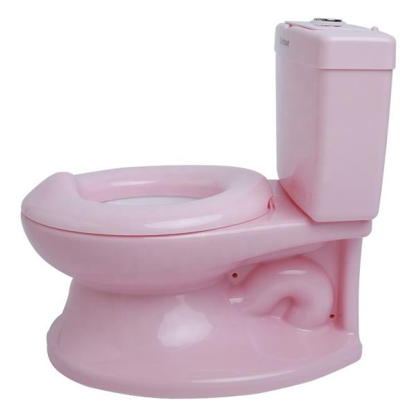Pink Plastic Baby Potty Toilet EN71 Certified Pure Color Design Custom Logo Available