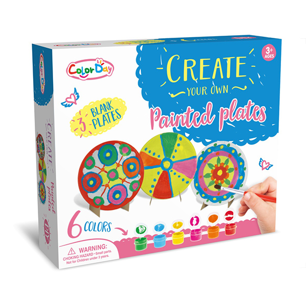 9 Pcs Ceramic Tea Set Arts And Crafts Toys For Kids Age 3 6 Colors Paint