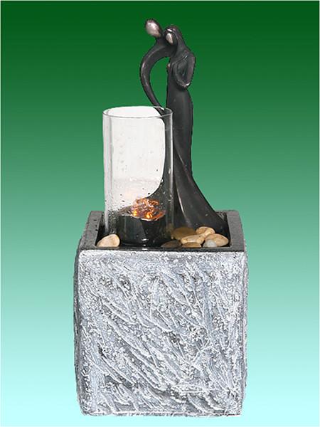 Rock Base Antique Copper Table Top Water Fountains With Lights , 15 inches