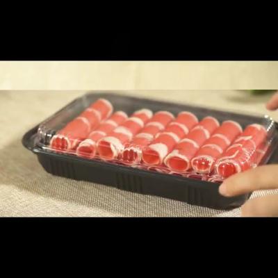 Wholesale disposable meat roll box food grade high-grade plastic box antifreeze meat slice box with lid