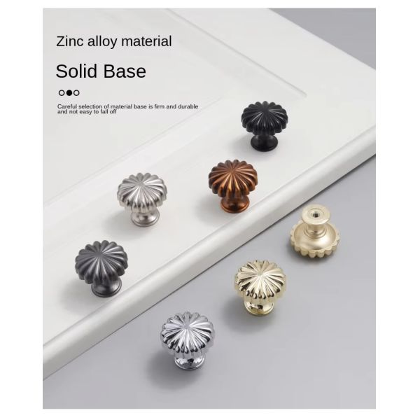 Single Hole Zinc Alloy Cabinet Knob Pumpkin Handle Small Single Grain Single Button Design for Dresser Wardrobe Use Direct