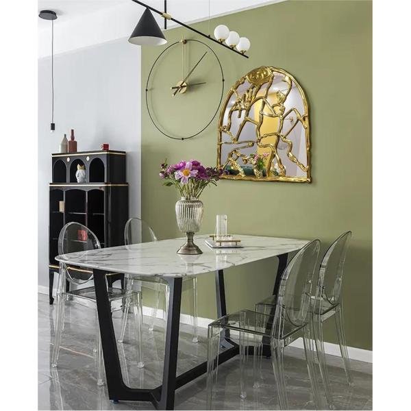 Full Length Hanging Brushed Brass Mirror 100x200cm Decorative