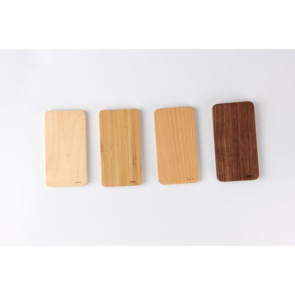 Smartphone Wireless 6000mAh Wooden Portable Charger Li - Ion Battery Type