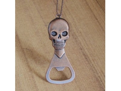 Antique Copper Skull Beer Bottle Opener,Fancy beer bottle opener, die casting metal alloy 2D skull shape antique copper