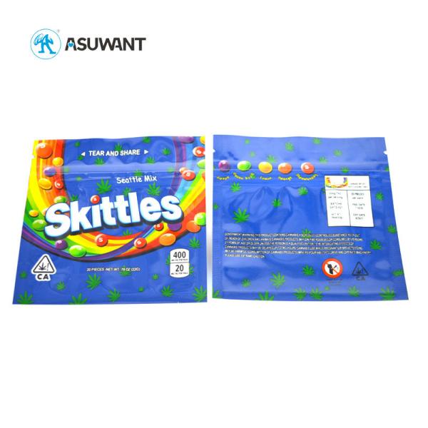 Edible Food Packaging Bags Heat Seal Small Zipper Sachet For Gummies Bear Skittle Candys