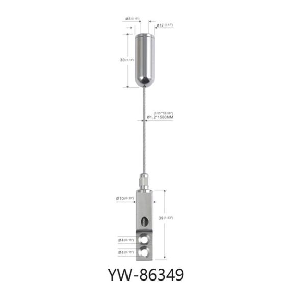Brass Cable Hanging System Painted Black With A Wire Manager YW86345