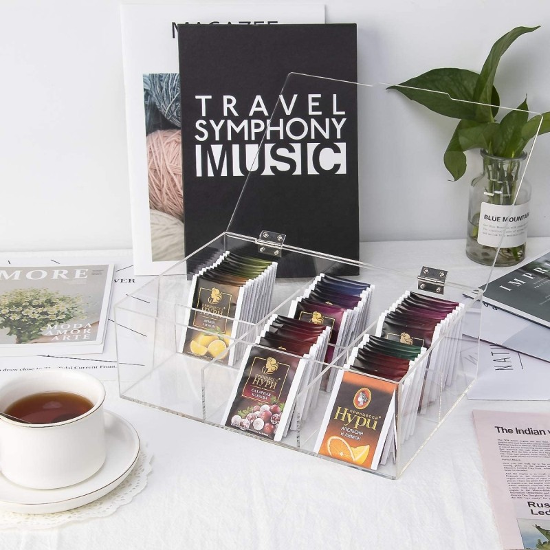 Clear Acrylic Trading Card Storage Box Multi-Compartment Organizer TCG Deck Game Cards Multifunctional Transparent Display Case