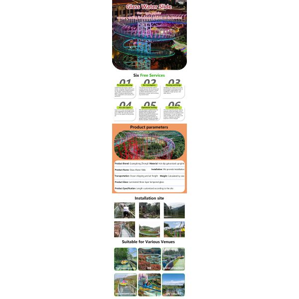Outdoors Glass Water Slide Large Amusement Equipment Glass Rafting Water Slide