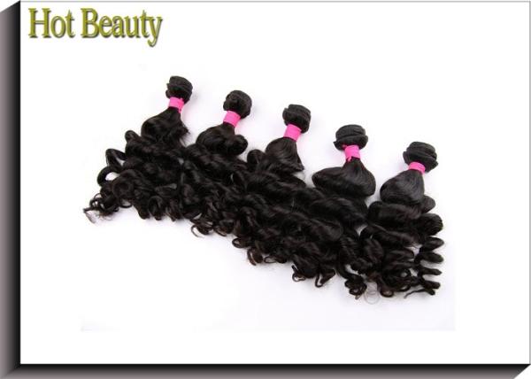 8 Inch Grade 6A Virgin Hair / Big Curl Brazilian Human Hair Extensions