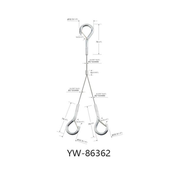 Adjustable Three Loop Maker Legs Cable Suspension Panel Lighting Kit YW86360