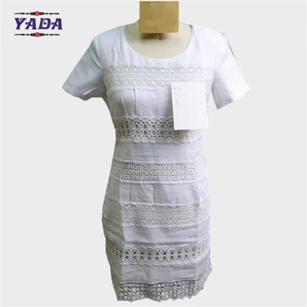 Collar hueco blanco manga corta impresión de moda chicas de una sola pieza vestido vestidos mujeres sexy hechas en China
