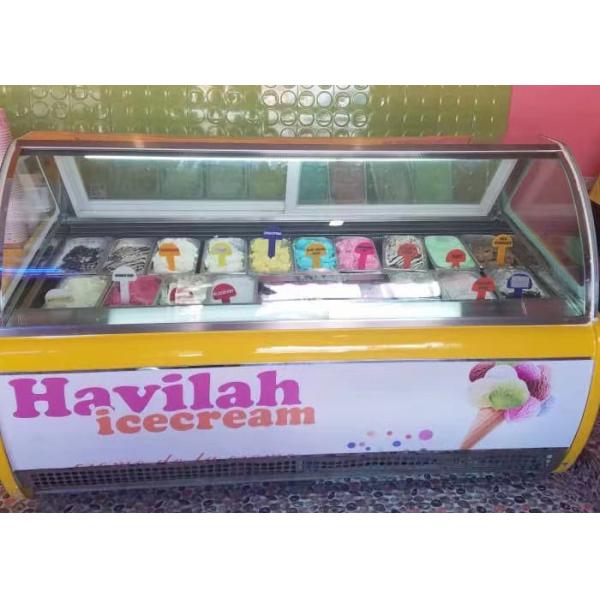 Mini helado pantalla de puerta de vidrio en posición vertical congelador helado forma barril nevera