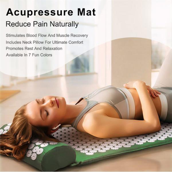 Coconut Fiber Yoga Acupuncture Mat Set For Foot Back Neck Pain Relief