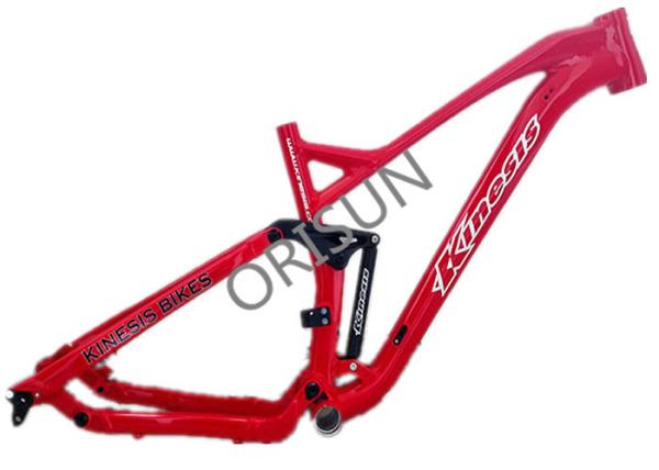 Red Full Suspension Bike Frame 27.5er Plus Trail / Am Riding Style Custom Logo