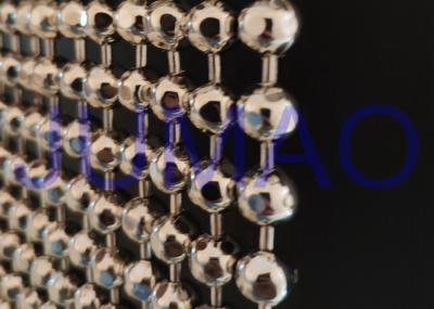 Faceted Nickle Coated Beaded Room Dividers Hanging With 9.25mm Metal Beads