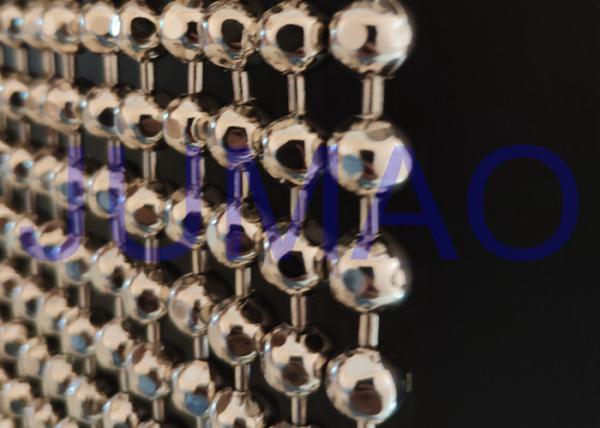 Faceted Nickle Coated Beaded Room Dividers Hanging With 9.25mm Metal Beads