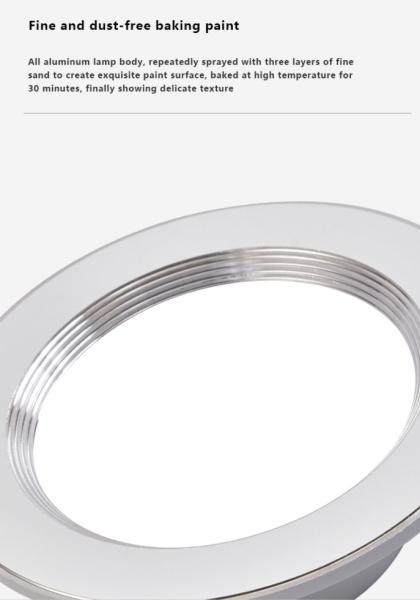 Aluminum Housing LED Down Light 4000K 5.5W White Die Casting 2.5 Inch Hole Cutting