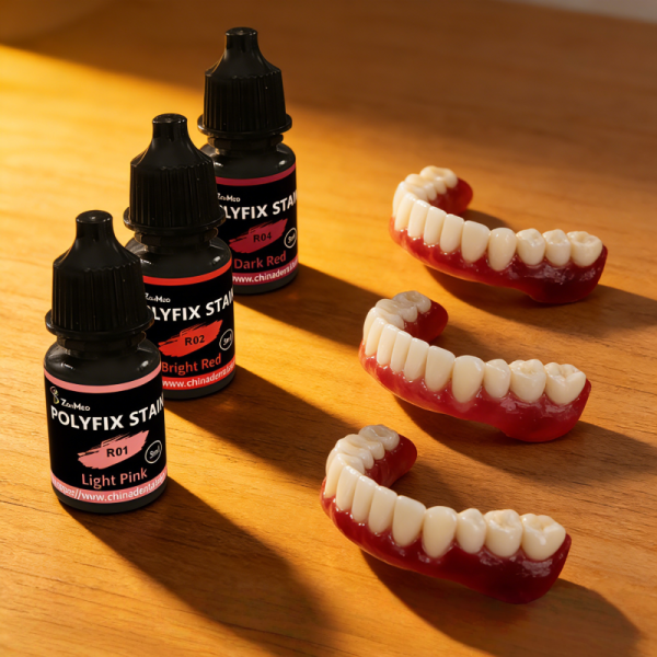 Resin Gingival Shades Set with Flow Properties crafted to enhance the and realism of dental prosthetic gingival restorations