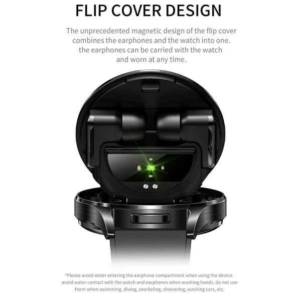 T97 TWS Smart Watch With Earbuds , 2 In 1 Smart Watch Built In Wireless Bluetooth Earphones
