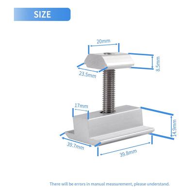 Customized Silver Solar Panel Mid Clamp Mount Corrosion Resistant