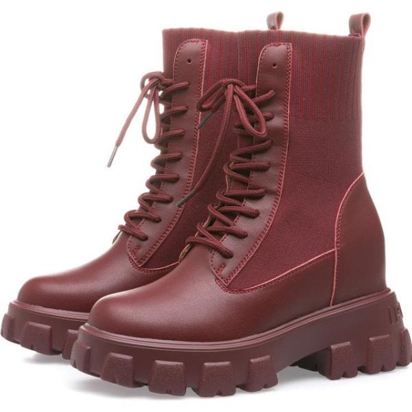 Genuine Leather ODM Flat Platform Ankle Boots Waterproof Motorcycle Boots