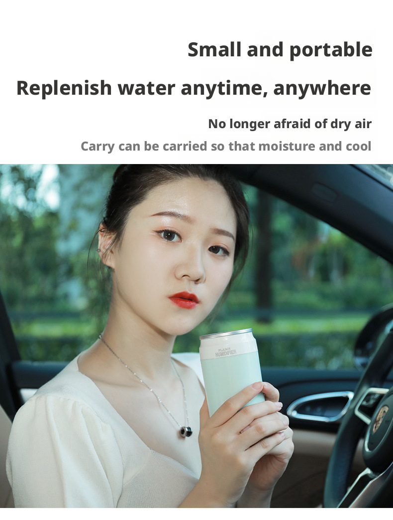 LED Light Car Ultrasonic Humidifier 200ml Plastic USB Car Air Humidifier OEM Color