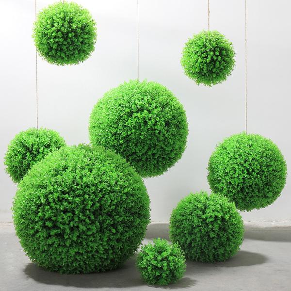 УЛЬТРАФИОЛЕТОВЫЕ защищенные шарики фигурной стрижки кустов Boxwood Faux PE 17 дюймов
