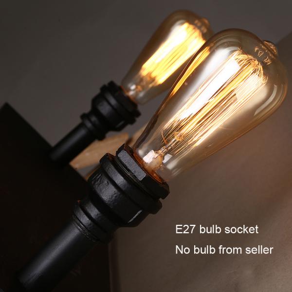 Vintage wall light Bar living room study bedside light wood bookshelf art water pipe bed side wall lamp(WH-VR-46)