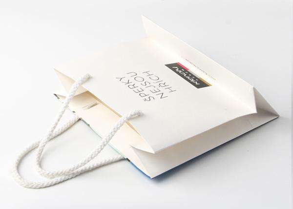 Kraft Paper Coloured Paper Bags With Glossy Lamination , White Personalised Paper Bags